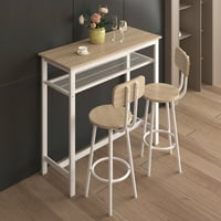 Uhomepro set za sto, moderna kontra visina kuhinjski stol i stolice za 2, drveni pab bar stol set savršen