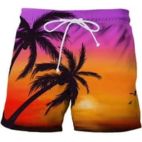 Farstey plaže kratke hlače za muškarce Baggy Comfy elastične strugove kratke hlače Havajski print ljetni
