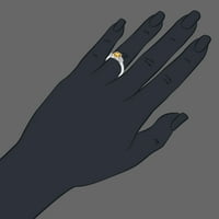 CTTW citrinski prsten. Sterling srebrna sa rodijumskim oblogom okrugle oblike Ženska odrasla osoba