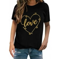 Taotanxi Unise Crewneck T-majice Love Print Classic Comfort Clunes Valentines Tops Clearence T majice