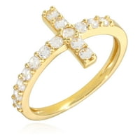 14k žuto zlato simulirani dijamant bočno poprečni prsten