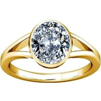 Divya Shakti 5.25-5. Karati Američki Diamond Okrugli Zircon Gemstone Panchdhatu Prsten za muškarce i