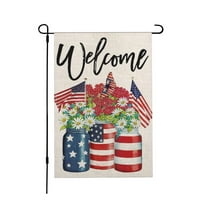 Patriotska američka zvijezda i striptiz cvjetna podoficira zastava za dobrodošlicu 12 × u 4. julu Dan