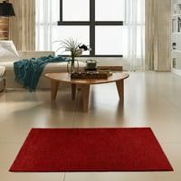 Moderna plišana tepih pune boje - crvena, 6 '7', kućni ljubimci i dječji prostirki. Napravljeno u SAD-u,