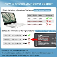 -C Tip C prijenosnički punjač 45W za Lenovo Chromebook C S 100E 300E 500e C S 2. Gen, ThinkPad Yoga