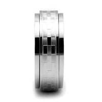 Luxe nakit dizajnira muške nehrđajućeg čelika ravnog prstena sa kariranim dizajnom, veličinama