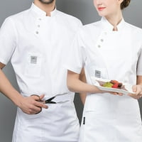 Žene mens casual chef radne kuhanje kratkih rukava prozračna košulja dvostruko grudi