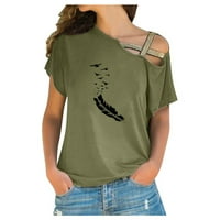FVWitlyh T majice za žene s ljetnim košuljama na ramenu casual kratke nepravilne žene dame majica T-majice