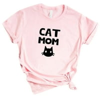 Ženske bluze i vrhovi Dressy Fashion Cat Print Crew Crt Majica kratkih rukava Pink XL