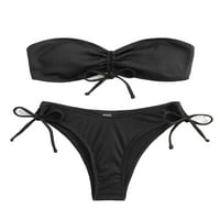 Ženski seksi obični bandeau crni bikini setovi m