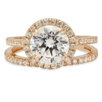 2.56ct sjajan okrugli rez pravi prirodni dijamant VS1-VS G-H 14K žuti zlato Halo Angagement Wedding