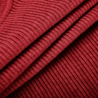 Anuirheih pletene džempere za žene labave fit modne zimske pulover s dugim rukavima V-izrez, ležerni