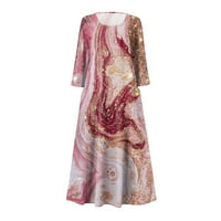 Strungten Ljetna haljina za žene Ležerne prilike tiskane udobne modne košulje rukavske haljine za žene