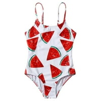 Djevojke Ljeto Slatka Crisscross Mala lubenica za ispis cvjetnog ispisa Spojen kupaći kostim