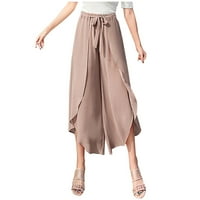 Rewenti hlače za žene čvrste tipke pamučne i posteljine Ležerne prilike labave hlače sa širokim pantalonama