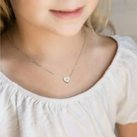 Srčana inicijalna ogrlica za djevojčice Dainty kubni cirkonijski ogrlica od srca, Početna privjesna