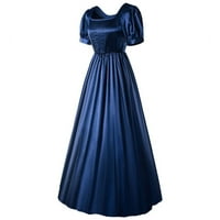 Veleprodajna haljina na veliko za žene Vintage Solid Boja srednja veka Haljine s kratkim rukavima