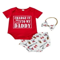 Wybzd novorođenčad s kratkim rukavima s kratkim rukavima za kratki rukav, kratke hlače i pokrivalo crvene