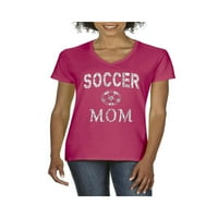 - Ženska majica V-izrez kratki rukav, do žena Veličina 3xl - Soccer Mama