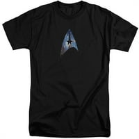 Star Trek i Galaktički štit za odrasle visoki fit 18-kratkih rukava majica, crna - 2x