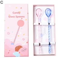 Yin Staklene kašike Candy Oblik slatkiša otporna na toplotno otpornost na kristalnu djecu dugačke kašike
