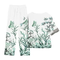 Ženski setovi Outfit TrackSirt pantalone setovi sportske dugih rukava Troši ležerne opreme zelene veličine