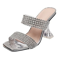 Sandale za žene Ljetni modni kup peta Flip Flop ženske cipele Diamond Square Grow Head Sandals