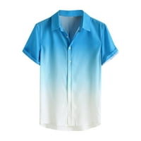 Muška majica Muška casual rever Gradient Beach Holiday Wear muške modne majice Plavi XL