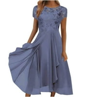Strungten ženska haljina šifon elegantan čipkasti patchwork haljina izrezane duge haljine djeveruše