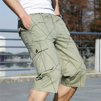 Penkaiy Muška ljetna casual fitness bodybuilding tiskani džep sportske kratke hlače kratke hlače za