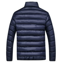 Leesechin Clearence Muški zimski topli debeli kaput za mjehuriće Velika i visoka jakna Outerwear tamno