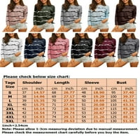 Ženske vrhove Plus size Stripe majice Lagana krajeva dukseri dugi rukav Ležerni pulover