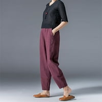 Knqrhpse hlače za ženske pojaseve za džepne pantalone na pantnim elastičnim ženskim hlačama široke pantalone