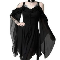Guvpev Gothic Renesansa Steampunk Camisole Off-ramena rukava s rukavima Nepravilna haljina