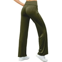 Lounge Palazzo hlače za žene labave fit udobne lagane domaće hlače Army Green XL