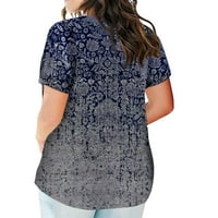 Jiyugala ženski gumb dolje majice plus veličine labavih ležerskih vrhova