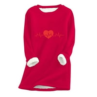 Halloween majice za žene Crewneck debeli runo dugih rukava dugih rukava Zimske dame Termički pulover