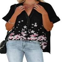 Avamo V izrez labave bluze za ženske ljetne plaže Tuničke košulje visoke ležerne posteljine Thirts bluza