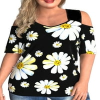 Plus veličine Žene Ljeto cvjetno hladna bluza za blubu za bluzu na vrhu Casual Baggy Tee