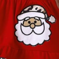 Dečija outfit setova božinska zima dugih rukava Santa otisak majica na vrhu crtane hlače