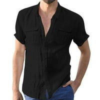 Outfmvch s dugih rukava za muškarce muške casual majice Dvostruki džep kratki rukav košulje sa nagibom