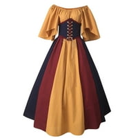 Ženska srednjovjekovna haljina renesanse kostim sa korzetnim patchwork-om Viktorijanska kugla haljina