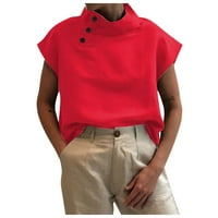 Košulje za ženske bluze Žene pune boje kratkih rukava Ležerne prilike pulover Ležerne prilike labave