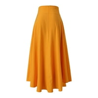 Ženska velika struka duga suknja Flowy A-line Flared kravata Maxi suknje Elegantna modna suknja u boji