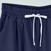Labakihah casual pantalone za žene Ljeto ljeto visokog struka pamučne lane pantalone Plus veličine kratke