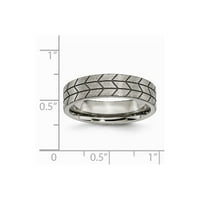 Sivi titanijumski prsten za prsten za vjenčanje ravna gazišta