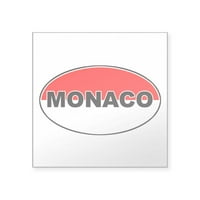 Cafepress - Monako zastava Oval - Square naljepnica 3 3