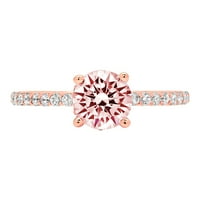 1.51ct okrugli rez ružičasti simulirani dijamant 18k ružičasta ruža zlatna egraviranje egraviranja bridalnih