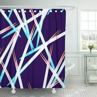 Blue Proslava dizajn Moderan posteljina zaslon AD apstraktne linije Plava boja hladna za zavjese za