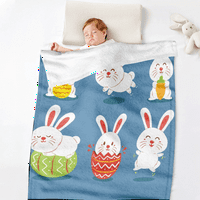 DICASSER Uskršnje opružne deke sa jastukom plišane flanelne deke za bebe za dnevni boravak uredske kompanije